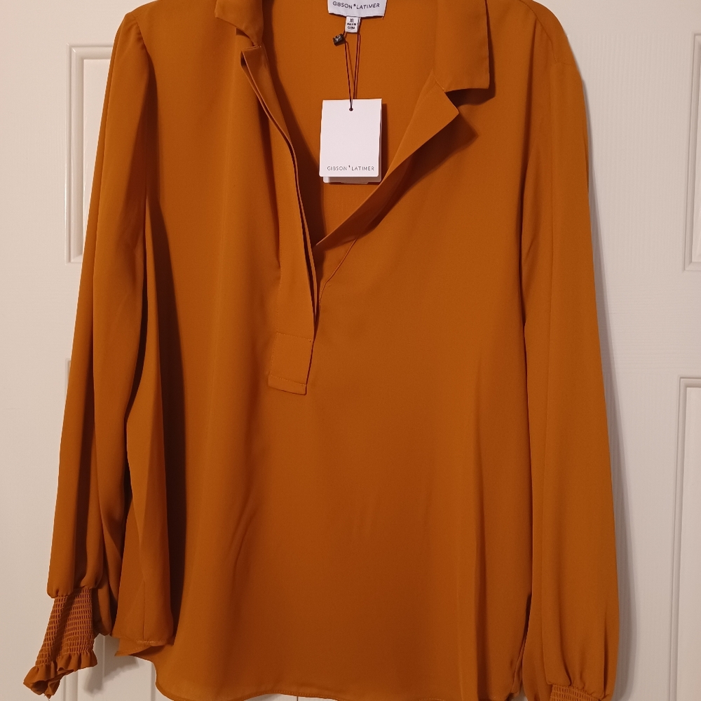 Gibson & Latimer XL blouse Mustard